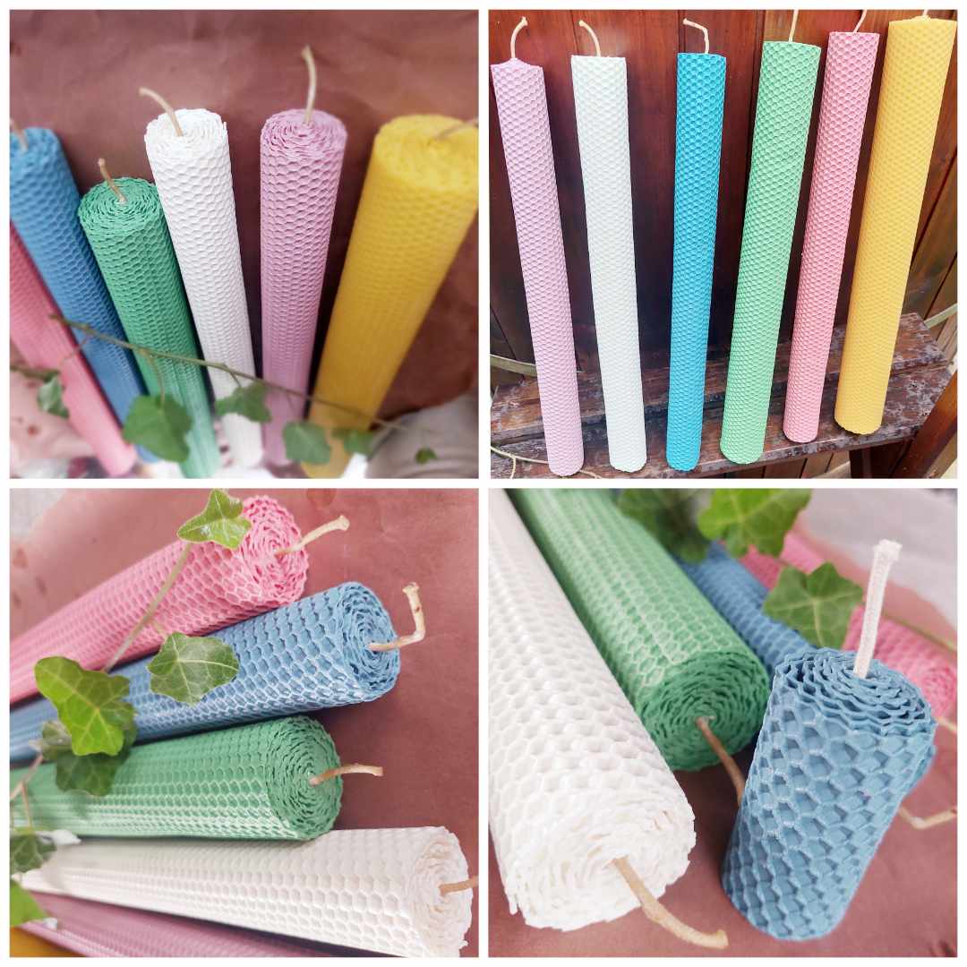 Lumanari botez/nunta din faguri ceara de albine